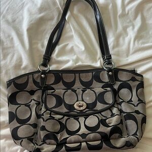Coach Black and Tan Shoulder Bag